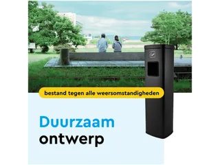 Afvalbak met asbak BRASQ 20 liter AT400 zwart - 3