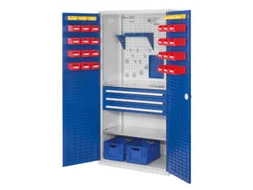 Materiaalkast Gesleufde Deuren Staal 1950x1000x600mm 3laden Ral5010