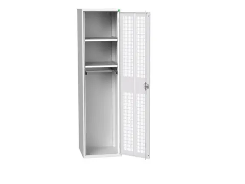 Lockerkast 2000x525x550mm 2 vakken, ventilatiedeur, RAL7035