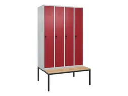 locker voor scheiding van kleding,HxBxD 2120x1200x815mm,4vak
