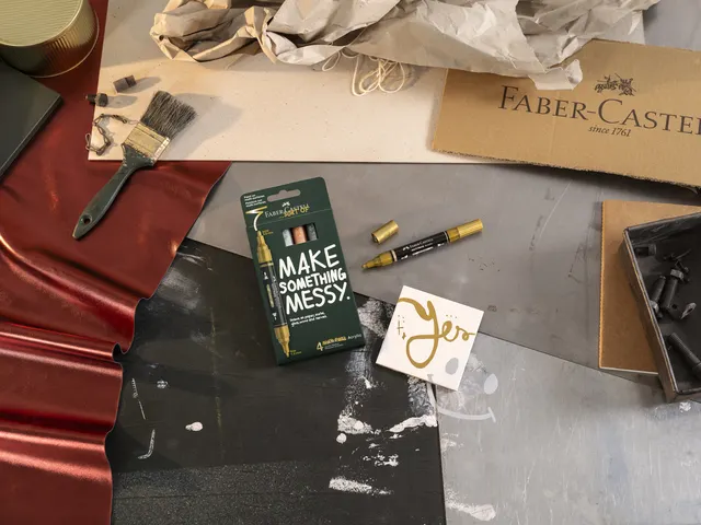 Marqueur acrylique Faber-Castell Multimark 4 couleurs métalliques