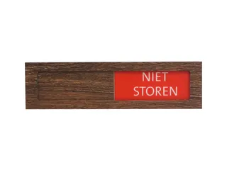 Premium Schuifbord Donker Houtlook Wit Niet Storen 150x40mm - 1