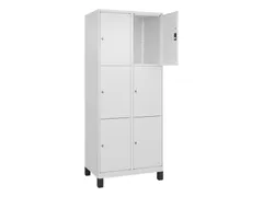 lockerkast,HxBxD 1950x800x500mm,2x3vakken,vak B 400mm,cil.-slot,voeten