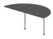 aanbouwtafel,i.h.v.,HxBxD 720-840x1600x800mm,halfrond,MS-donkergrijs