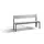 omkleedbank,HxLxD 796x1500x407mm,HPL zilvergrijs,frame staal RAL7021