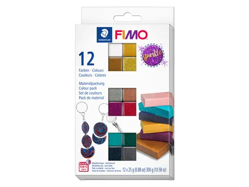 Klei Fimo effect colour pak à 12 sparkelende kleuren