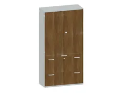 Kantoorkast 1920x1000x430mm Decor Romp Lichtgrijs Decor Front Noten