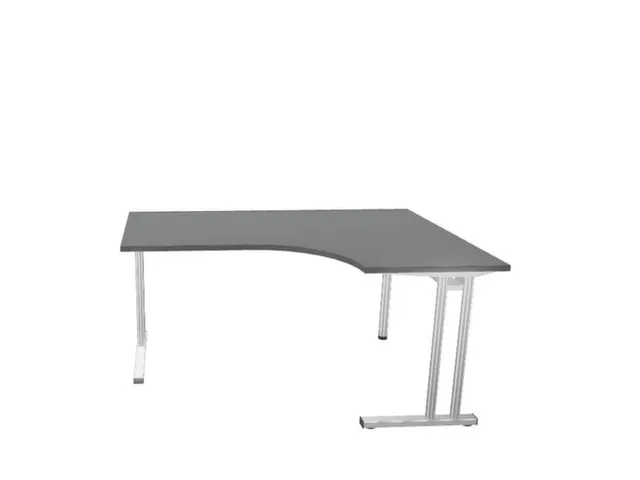 Bureau In Vrije Vorm Hxbxd 720x1600x1200mm Ms-Donkergrijs