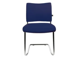Bezoekersstoel Donkerblauw Stof Zitting 450x480x450mm Sledeframe - 1