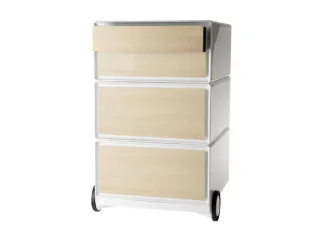Verrijdbaar Ladeblok 642x390x436mm 4laden Romp Wit Front Beuken - 1