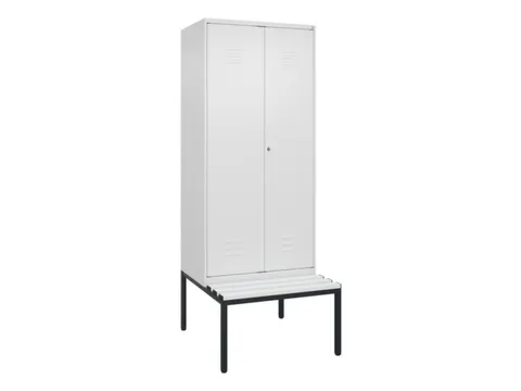 PBM-locker met bank,HxBxD 2120x800x815mm,2vak,vak B 400mm,cil.-slot