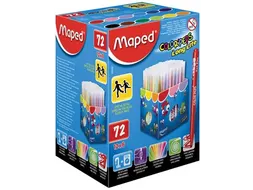 Maped Viltstift Color'Peps 72 Stiften in een Kartonnen Doos