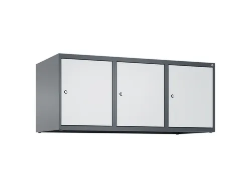 opzetkast,v. locker,3vak.,vak B 400mm,HxBxD 500x1200x500mm,vleugeldeur
