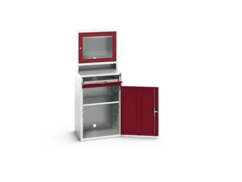 pc-kast monitorvak 1650x650x550mm toetsenbordblad RAL7035+RAL3004