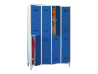 dubbeldekse locker,HxBxD 1850x1200x500mm,4x2vak.,RAL7035,front RAL5010 - 2