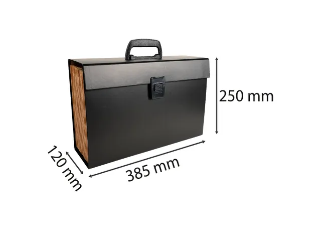 Sorteermap m/handvat 20 vak zwart