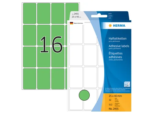 HERMA 2455 Universele etiketten 25x40mm Groen 512 stuks