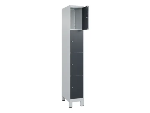 lockerkast,HxBxD 1950x300x500mm,1x4vakken,vak B 300mm,cil.-slot,voeten