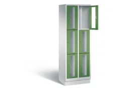 Lockerkast 1800x610x500mm 2x3 vakken Cilinderslot, Sokkel, RAL6011