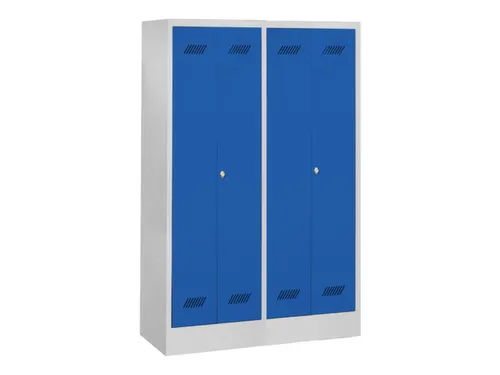 garderobekast,HxBxD 1850x1170x500mm,4vak,RAL7035,front RAL5010