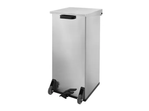 Mobiele Pedaalemmer Carro-Kick 110 Liter RVS