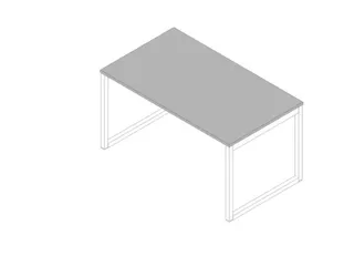 bureau,HxBxD 730x1400x800mm,blad grijs,sledeframe wit - 1
