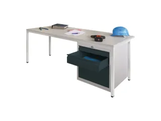 Werkplaatsbureau 1700x800x720mm 3laden Rechts Ral7035 Front Ral7016 - 1