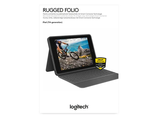 Rugged Folio Toetsenbord/hoes iPad (7/8e gen.) Azerty FR Bluetooth