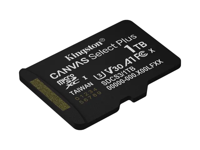 1TB microSDXC Canvas Select Plus Gen3 150MB/s A1 kaart + adapter