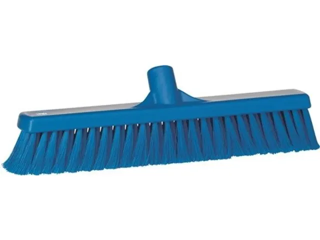 Balai Vikan fibres souples fleurées 410mm bleu