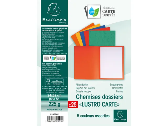 PK 25 dossiermappen Glanskarton 225g Ass