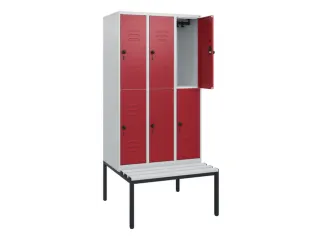 Dubbeldekse dekenkist,HxBxD 1950x900x815mm,3x2vak.,vak B 300mm - 2