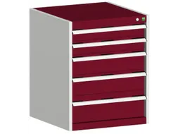 ladekast HxBxD 800x650x525mm 5laden romp RAL7035 front RAL3004