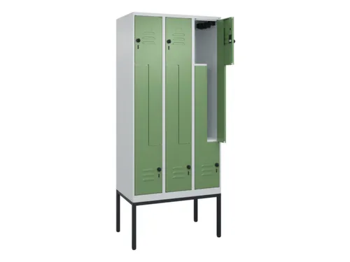 Z-garderobekast,HxBxD 2120x900x500mm,vak B 150/300mm,draaigrendel