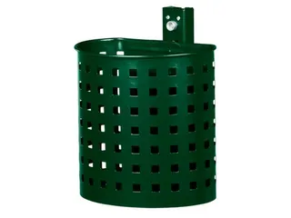 Afvalbak V. Staalplaat 20 Liter Open Uitvoering M. Wandhouder Mosgroen - 1