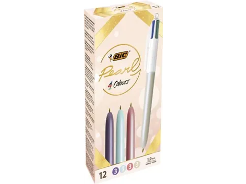 4-kleurenbalpen Pearl, doos van 12 stuks, assorti