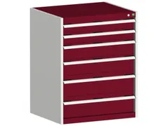 ladekast HxBxD 1000x800x525mm 6laden romp RAL7035 front RAL3004