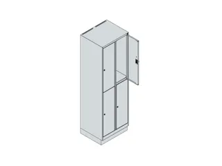 dubbeldekse locker,HxBxD 1950x600x500mm,2x2vak.,vak B 300mm - 6