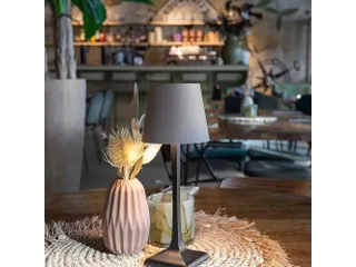 Securit Tafellamp Milano LED Zwart-Taupe oplaadbaar dimbaar - 1