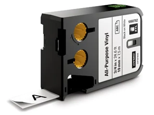 Dymo Xtl Rubans Ft 19 Mm, Noir Sur Blanc, Vinyle