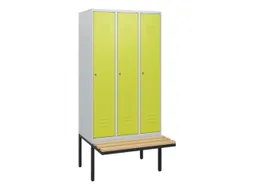 locker met bank,HxBxD 1950x900x815mm,3vak,vak B 300mm,cil.-slot