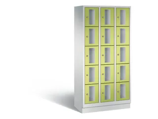 Lockerkast 1800x900x500mm 3x5 vakken Cilinderslot, Sokkel, RDS1108060 - 2