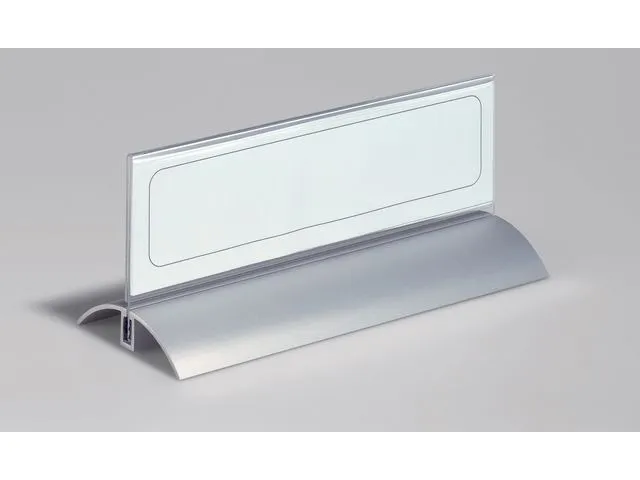Tafelnaambordje 61x210mm Aluminium / Transparant