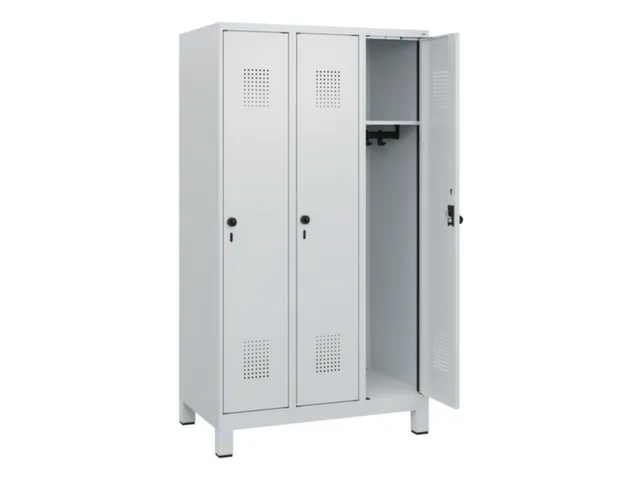 schoollocker,HxBxD 1630x900x500mm,3vak,vak B 300mm,draaigrendel,voeten