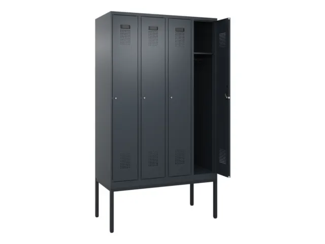 locker,HxBxD 2120x1200x500mm,4vak,vak B 300mm,cil.-slot,voetonderstel