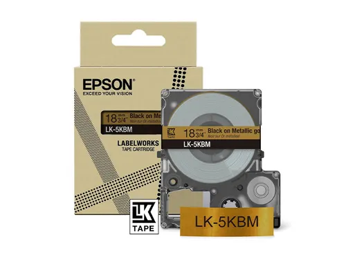 C53S672093 Epson 18mm goud zwart LK-5KBM lettertape metallic 9m