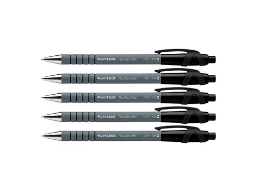 Balpen Paper Mate Flexgrip Ultra medium zwart blister à 5 stuks