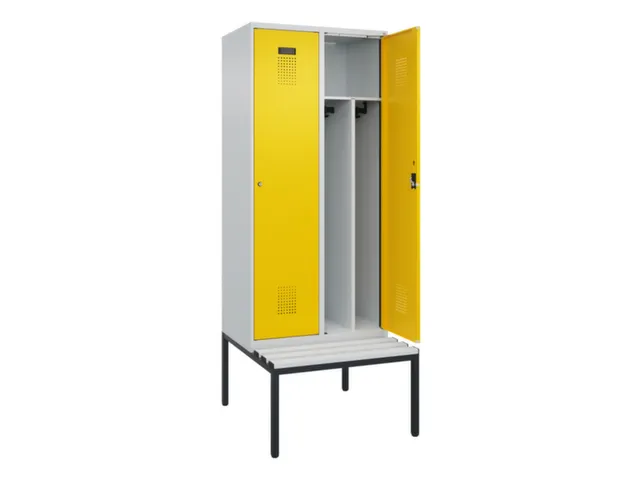 locker met bank,voor scheiding van kleding,HxBxD 2120x800x815mm,2vak
