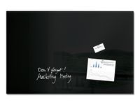 Glas/magneetbord Sigel Zwart 100x65 Magneet+bevestigingsmateriaal