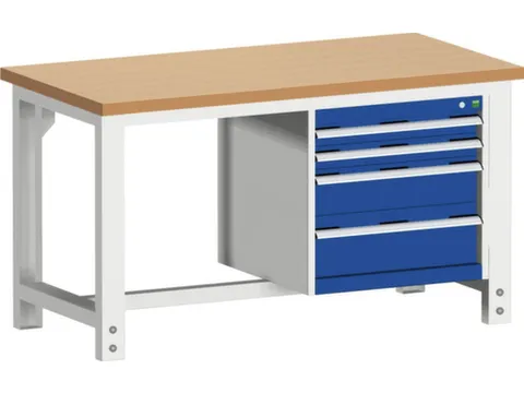 werkbank,HxBxD 740-1140x1500x750mm,beukenblad,draagverm. 1500kg